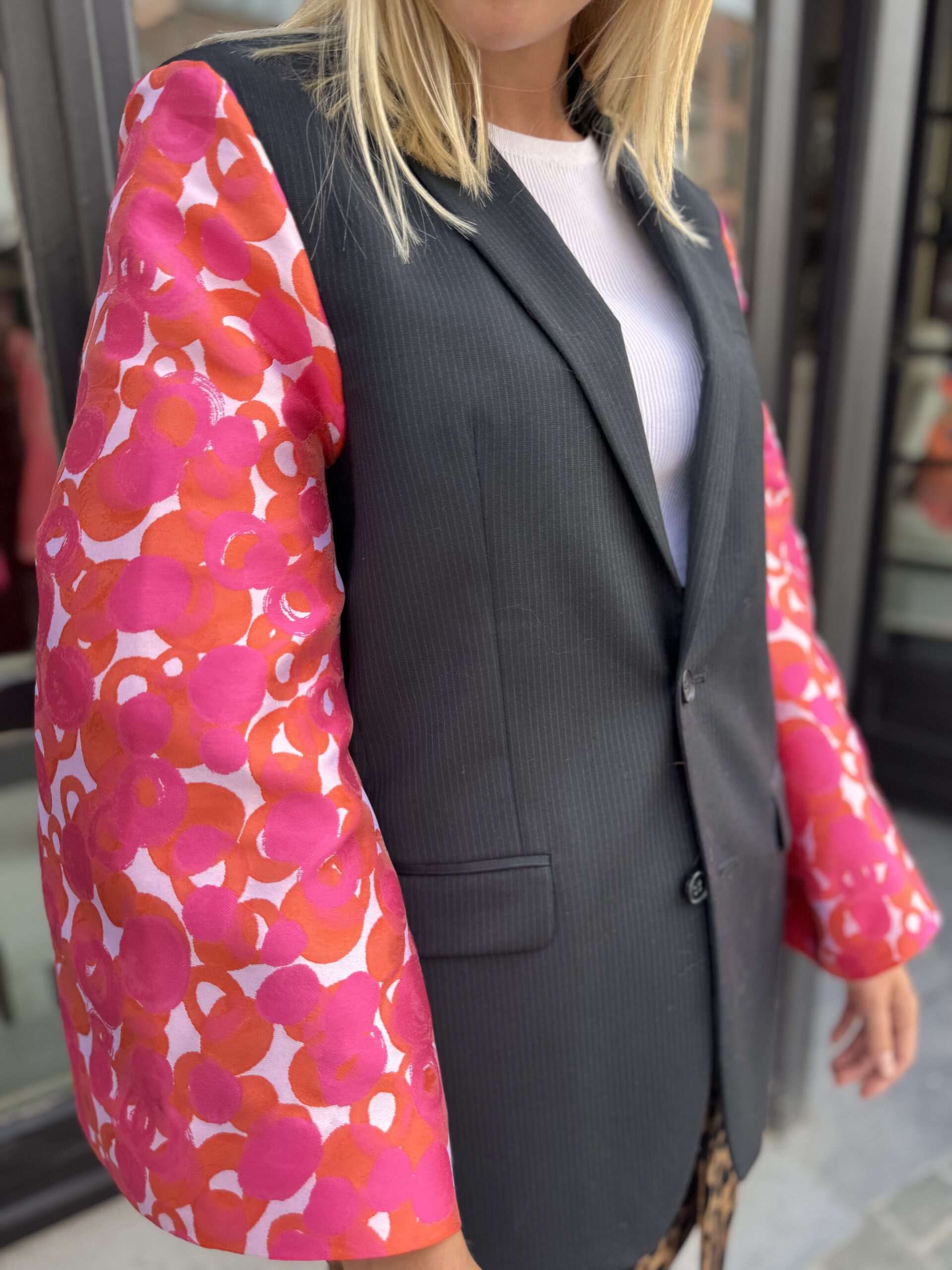 Image Renée blazer grijs/ oranjepink M/L