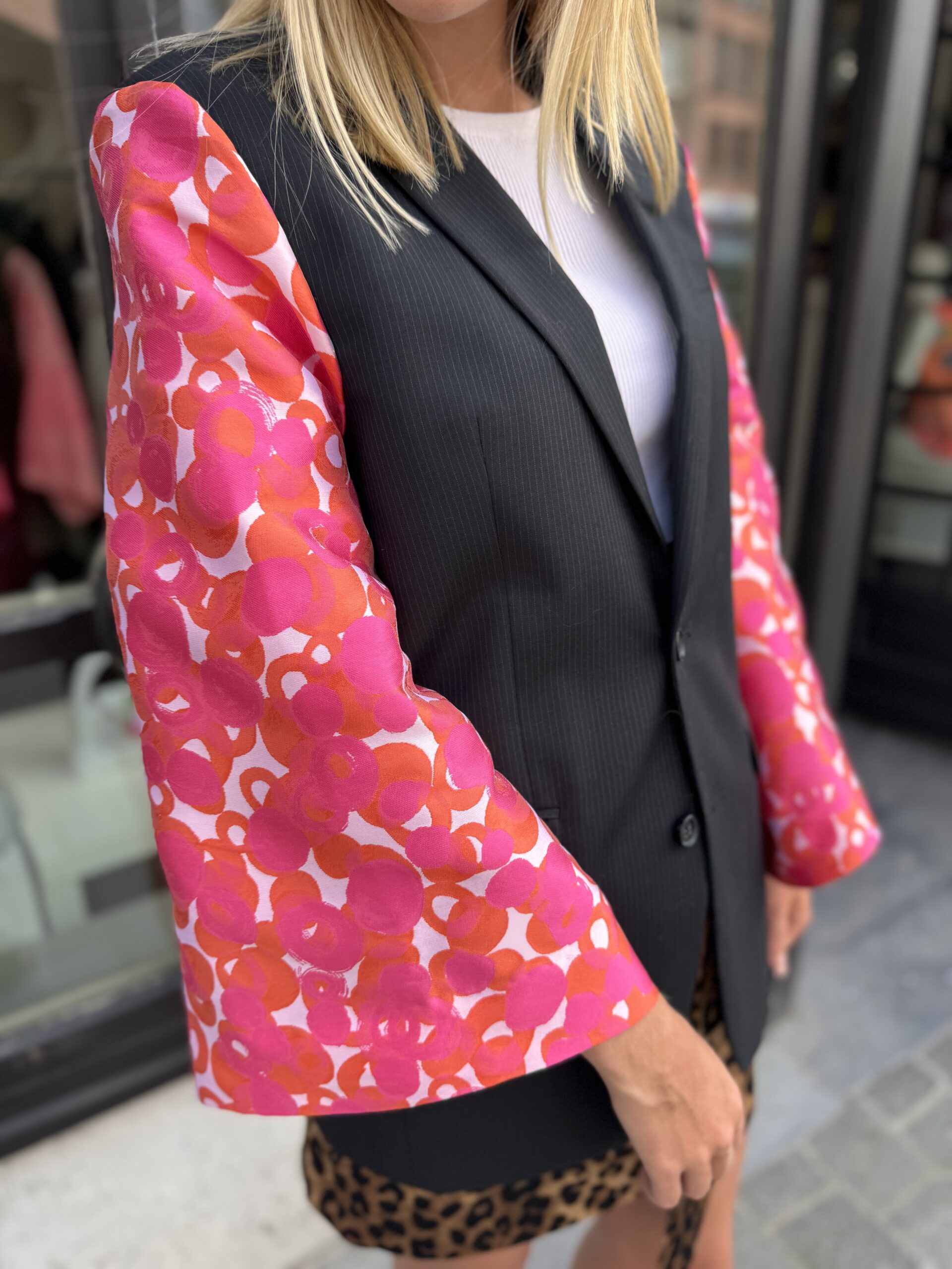 Image Renée blazer grijs/ oranjepink M/L