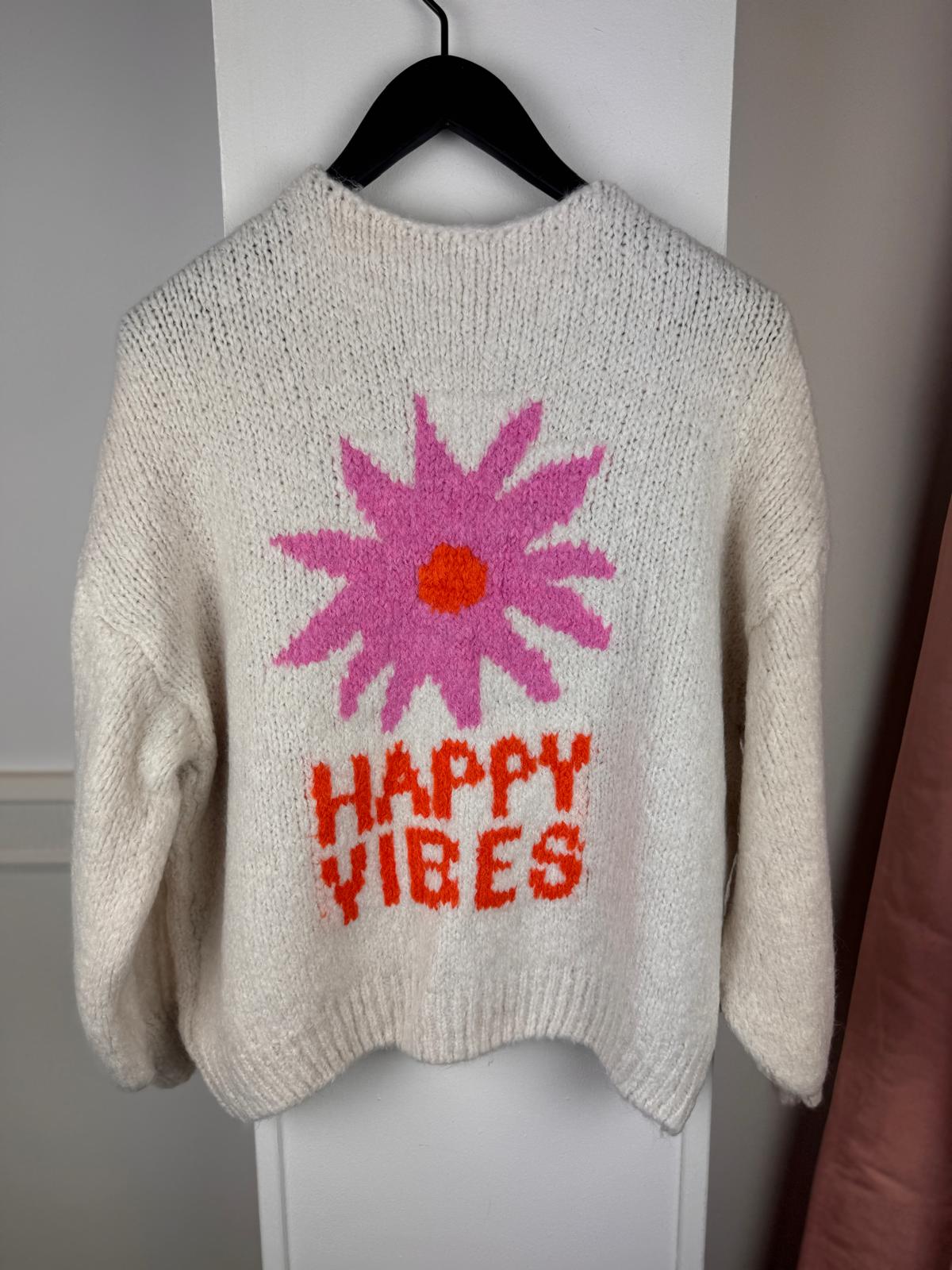 Image Patricia vest “Happy Vibes” ecru